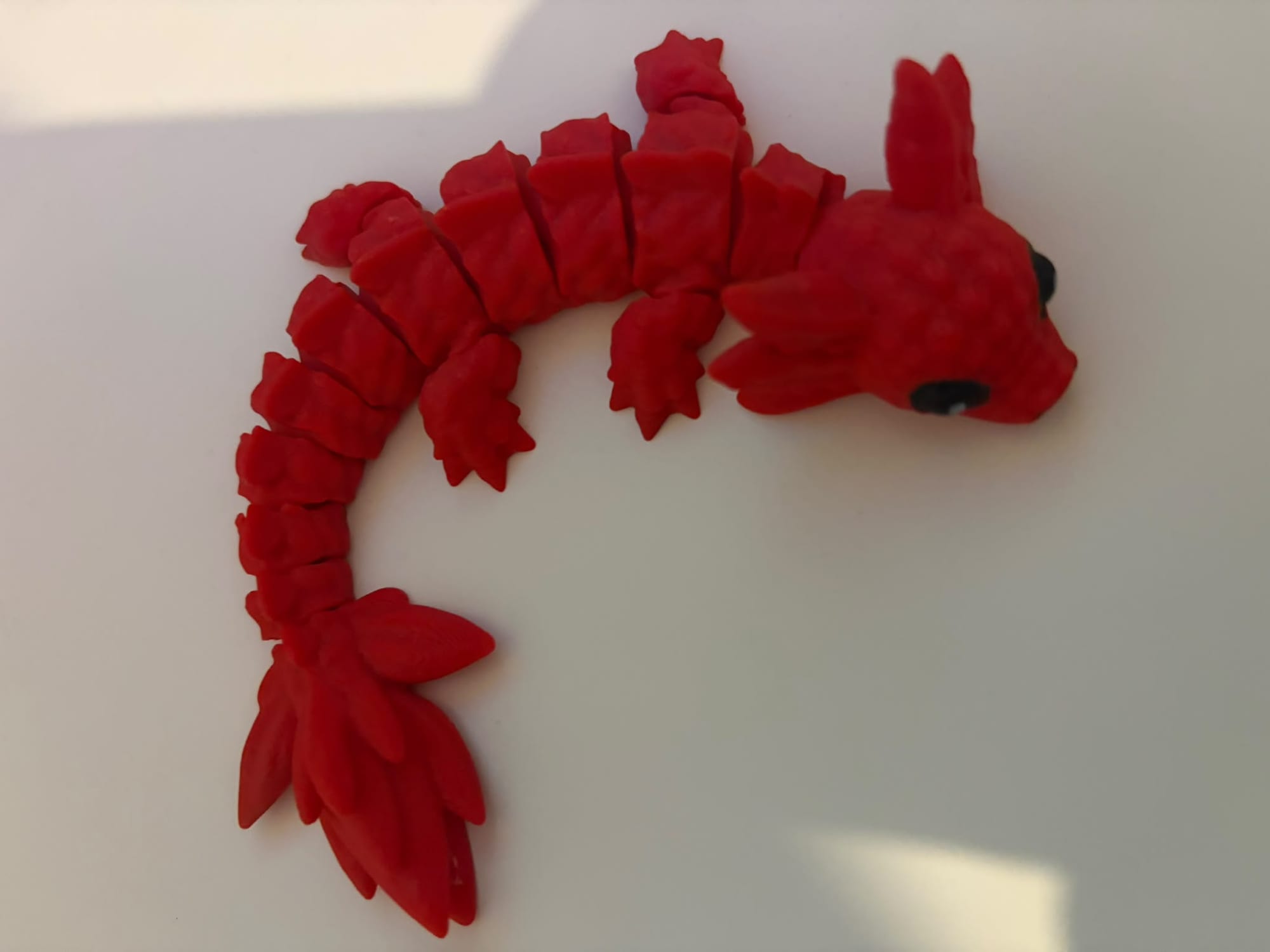 Dragão flexível 3d vermelho 17 cm - personalizável